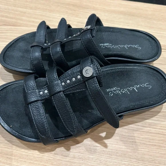 Aetrex Black Adjustable Sandals - Picture 1 of 4